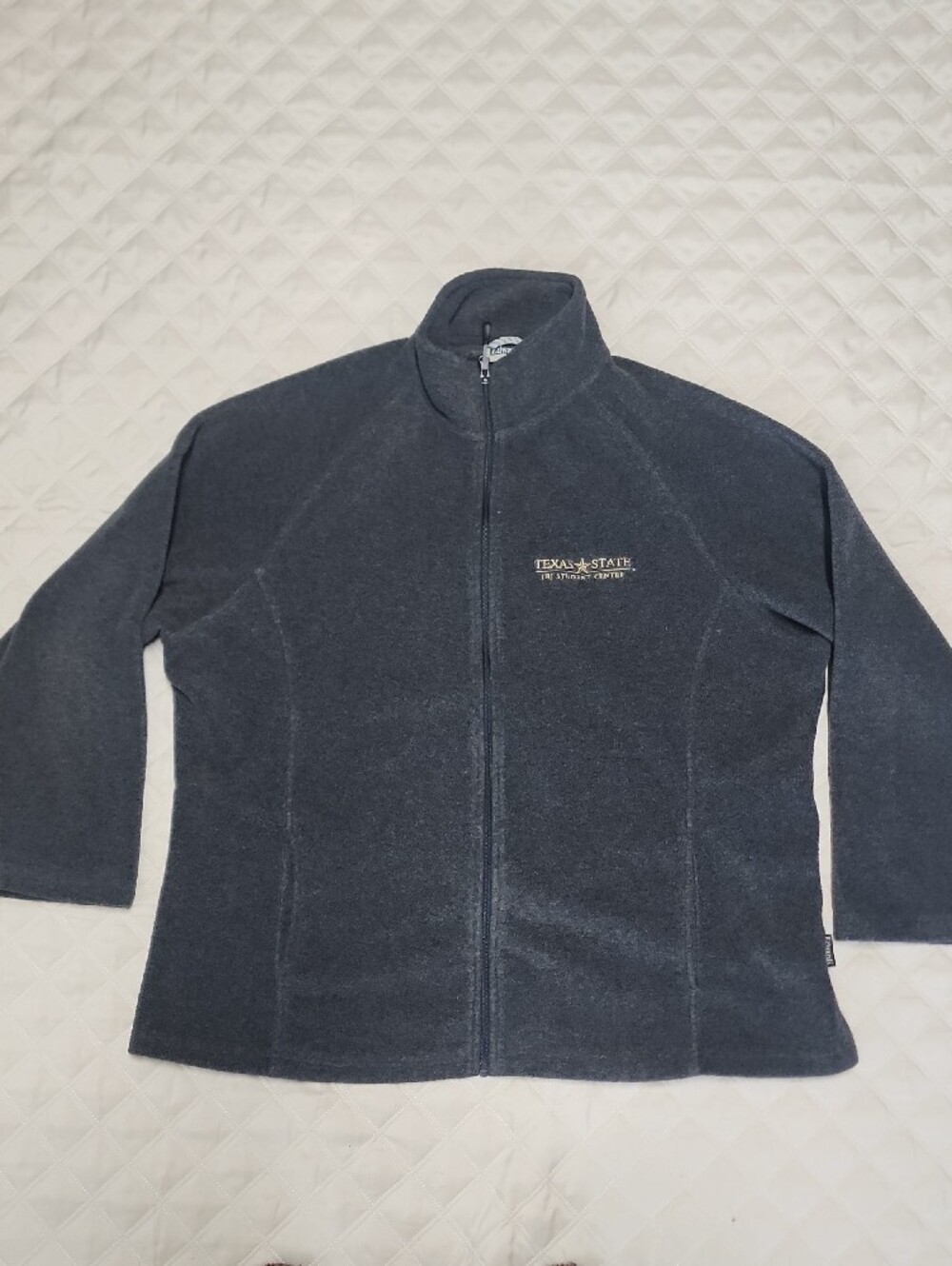 Edwards Grey Full-Zip Microfleece Jacket Texas State LBJ Student Center XL